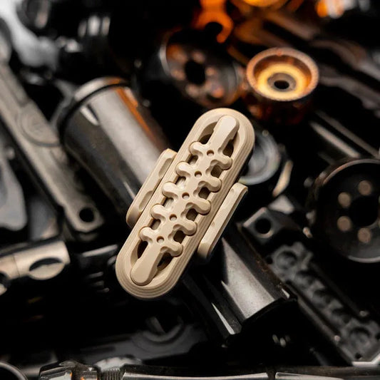 EXOSKELETON titanium EDC slider front view