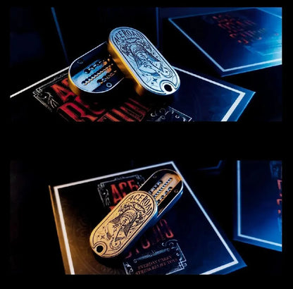 Answer Slider titanium fidget slider in hand for stress relief