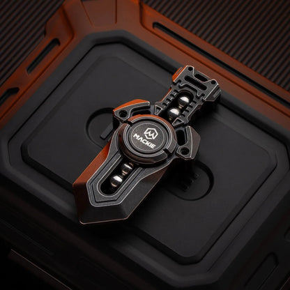 Asymmetric design of the Galatine Mini fidget spinner with premium titanium and zirconium