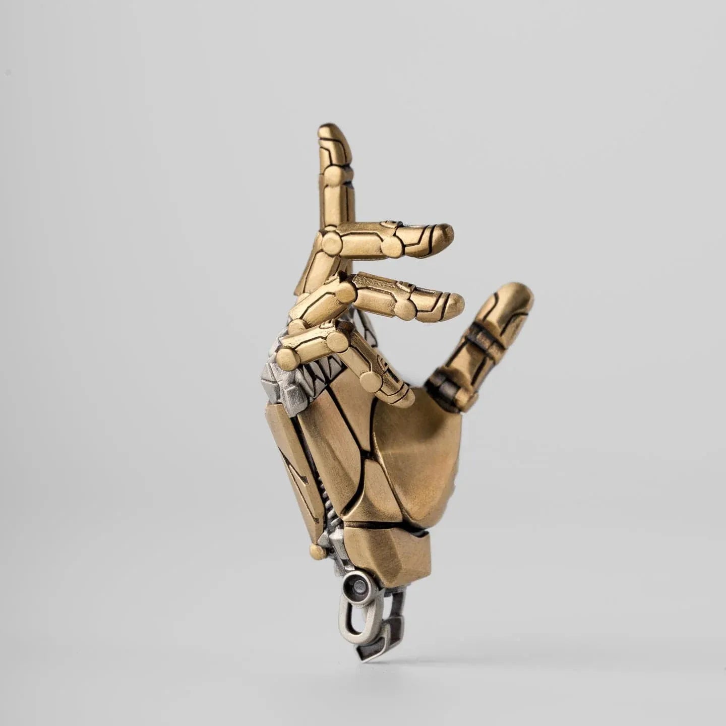 Articulated mechanical hand pendant right wearable EDC charm