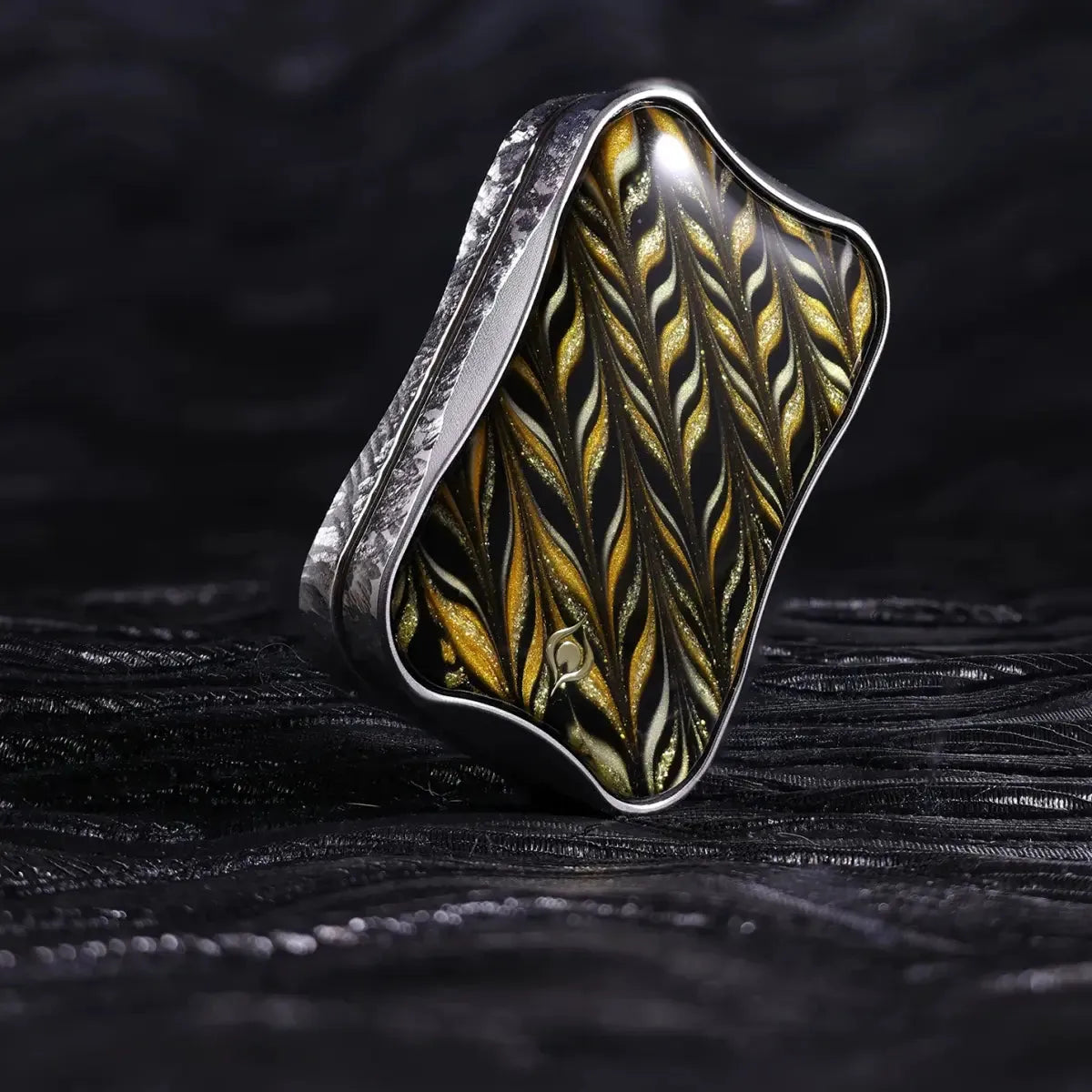 Aura Sand Fidget Slider by Peacock - Titanium & Zirconium EDC