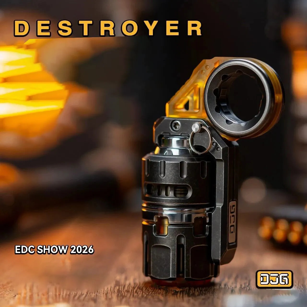 Destroyer EDC Slider – 4-Layer Titanium & Brass Hybrid with Rotor
