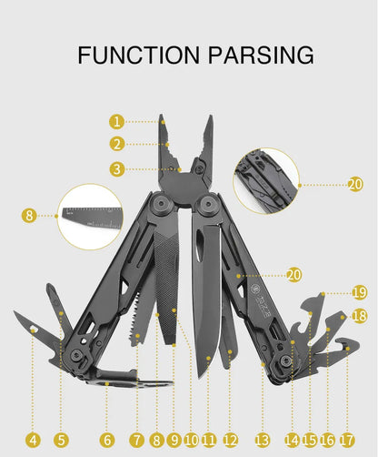 Trailblazer 20-in-1 Stainless Steel Multi-Tool | Heavy-Duty EDC Pliers