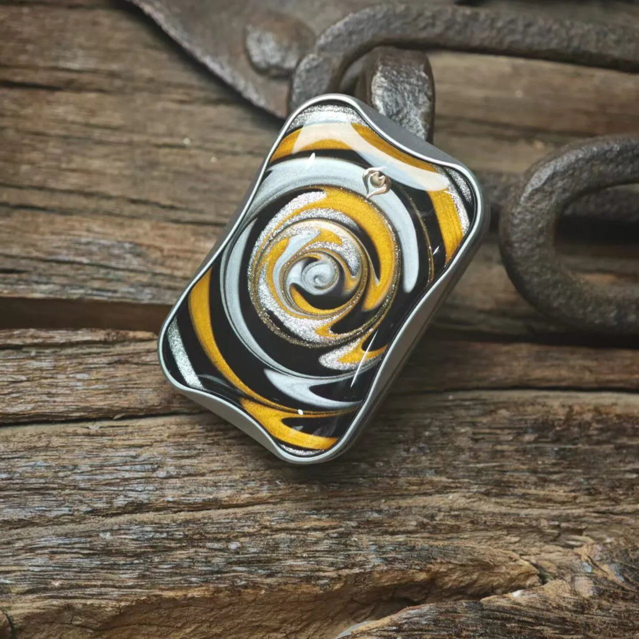 Aura Sand Fidget Slider by Peacock - Titanium & Zirconium EDC